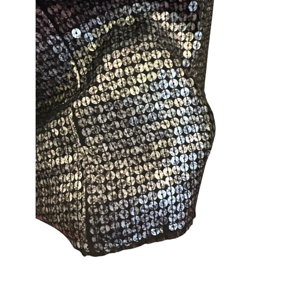 Express Sequin Long Sleeve Jacket Black & Silver Polyester/Spandex M - Picture 5 of 16